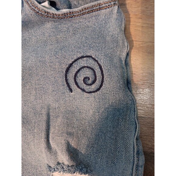 Hollister 90sJeans Womens Distressed Embroided High Rise Dad‎ Jean Stretch Denim - Picture 5 of 12